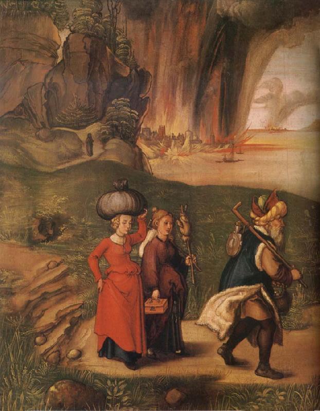 Albrecht Durer Lot flees with his family from sodom China oil painting art